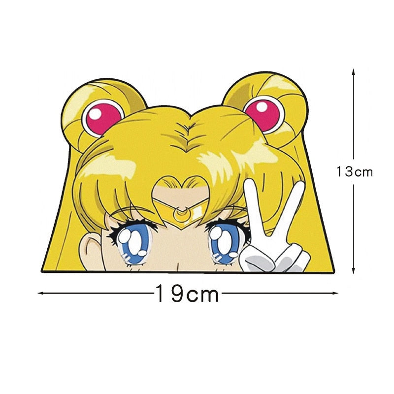 Sailor Moon 'Peace Sign' Vinyl Car Peeker Sticker