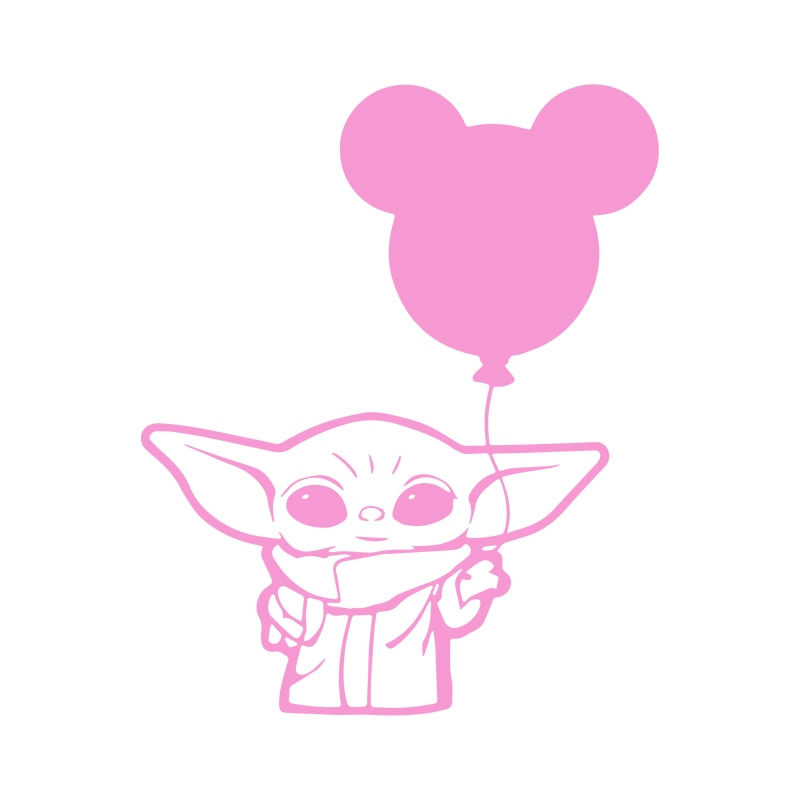 Star Wars 'Baby Yoda | Mickey Balloon' Vinyl Car Sticker
