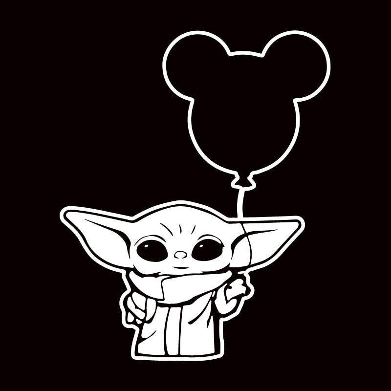 Star Wars 'Baby Yoda | Mickey Balloon' Vinyl Car Sticker