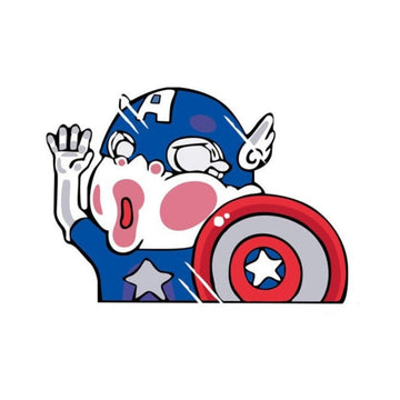 Captain America 'Pressed Face' Vinyl Car Sticker