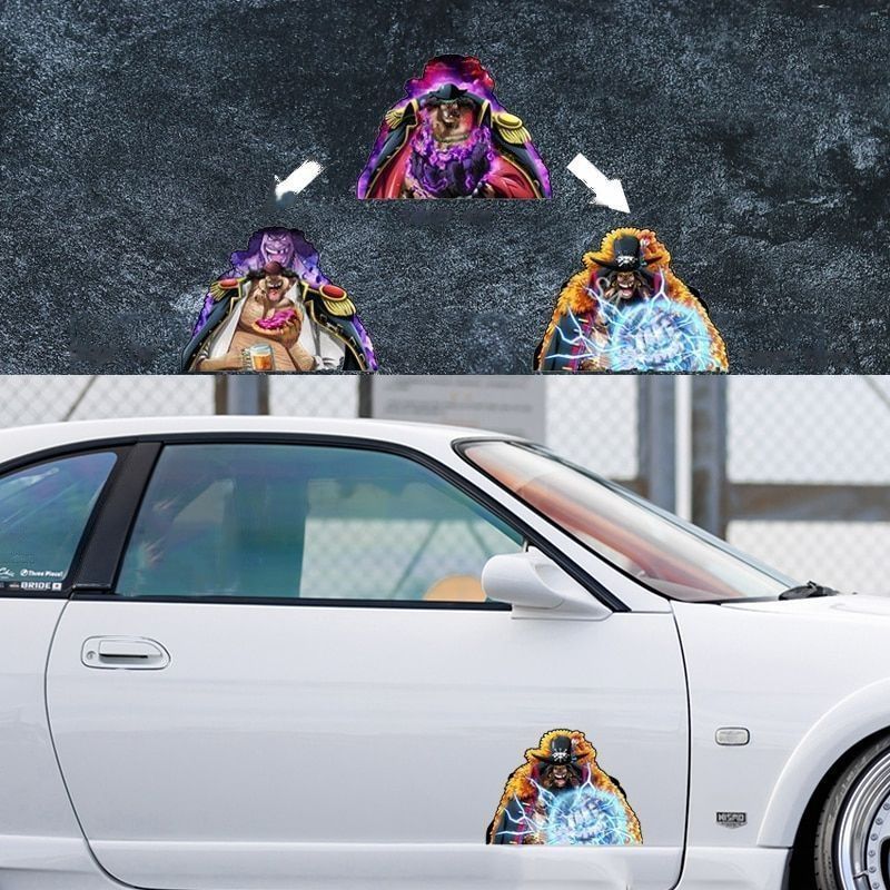 One Piece 'Blackbeard | Happy' Vinyl Car 3D Motion Sticker