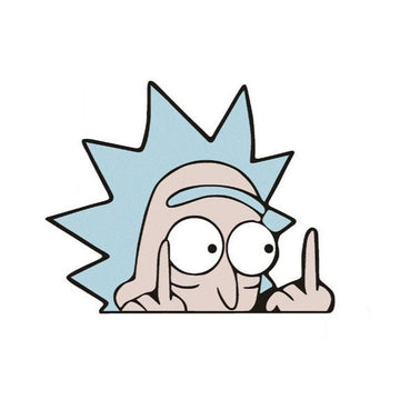 Rick and Morty 'Shocked Rick | F U' Vinyl Car Peeker Sticker