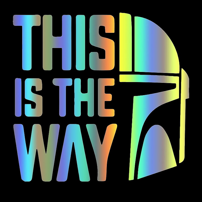 Star Wars 'This Is The Way | Half Mandalorian Helmet' Vinyl Car Sticker