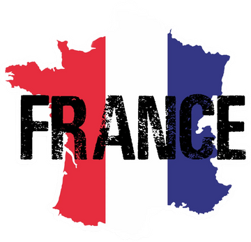 France Flag 'Map' Vinyl Car Sticker