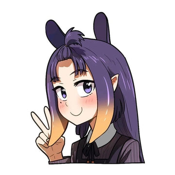 Virtual YouTuber 'Ninomae Ina'nis | Peace Sign' Vinyl Car Peeker Sticker