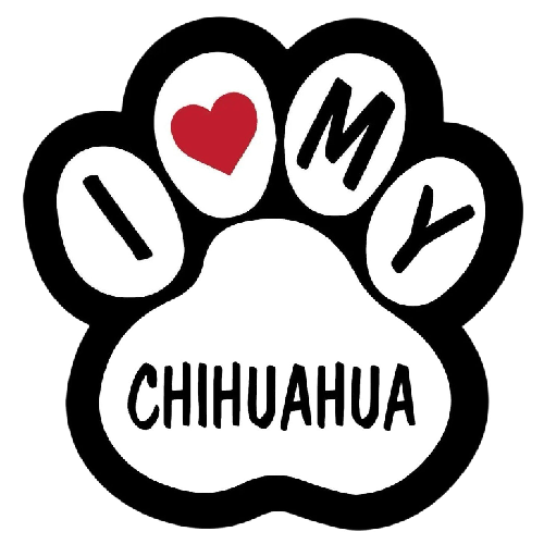 Dog Paw 'I Love My Chihuahua' Vinyl Car Sticker