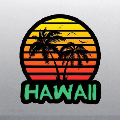 Hawaii 'Palm Trees' Vinyl Car Sticker