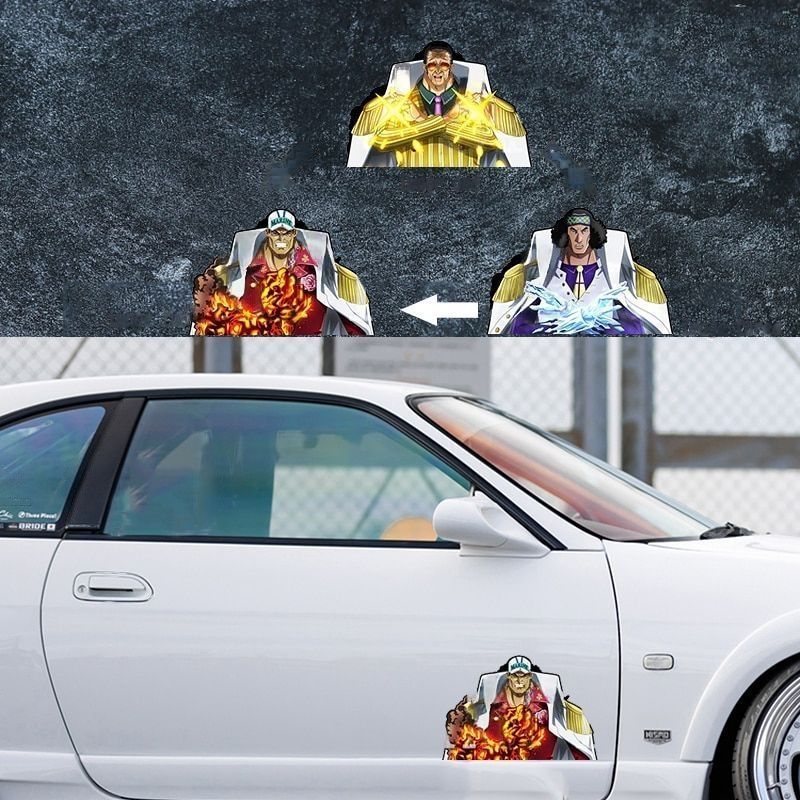 One Piece 'Borsalino x Sakazuki x Kuzan' Vinyl Car 3D Motion Sticker