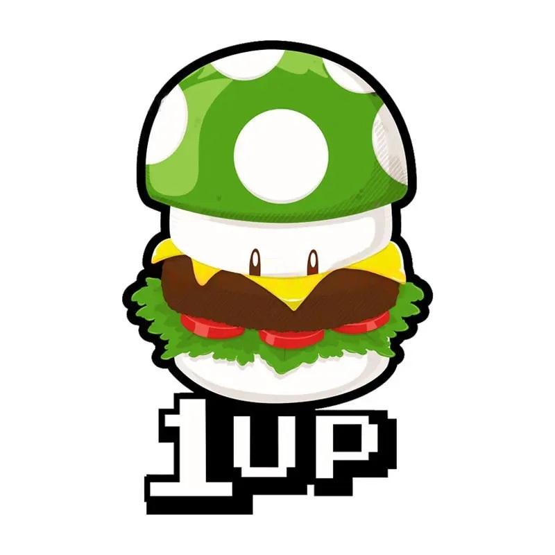 Super Mario Bros. 'Burger Mushroom 1Up' Vinyl Car Sticker