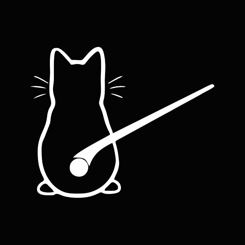 Cute Cat 'Sitting Back' Vinyl Car Wiper Sticker