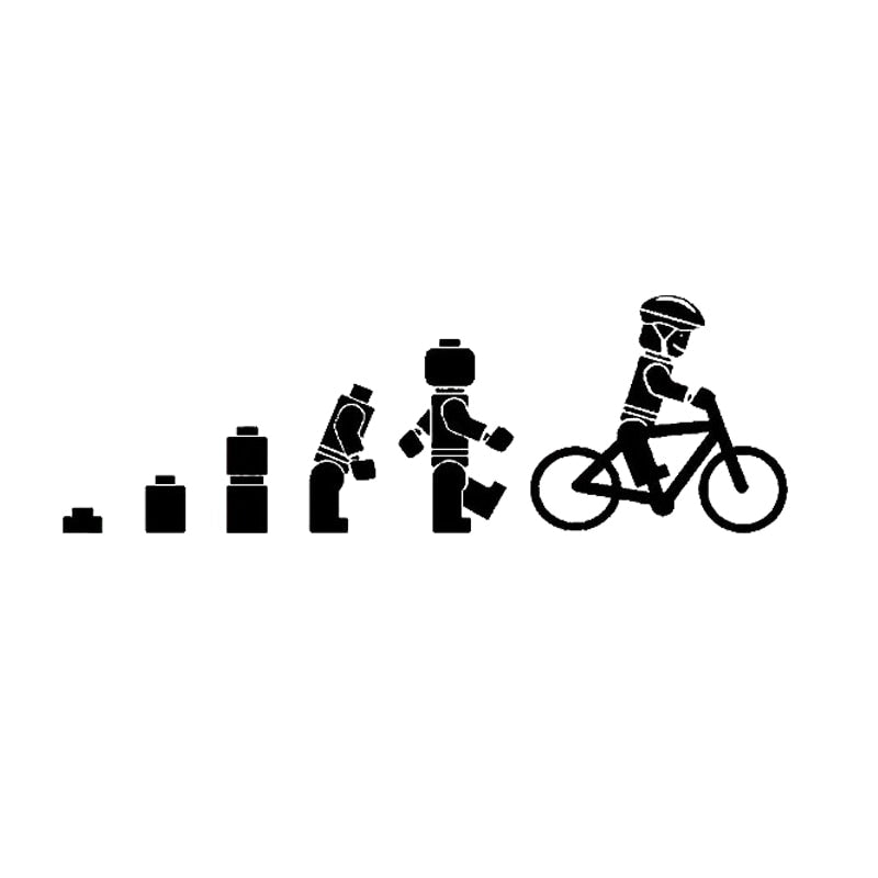Biking Lego 'Evolution' Vinyl Car Sticker