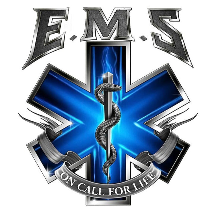 Cool EMS 'On Call For Life | Snake On Sword' Vinyl Car Sticker