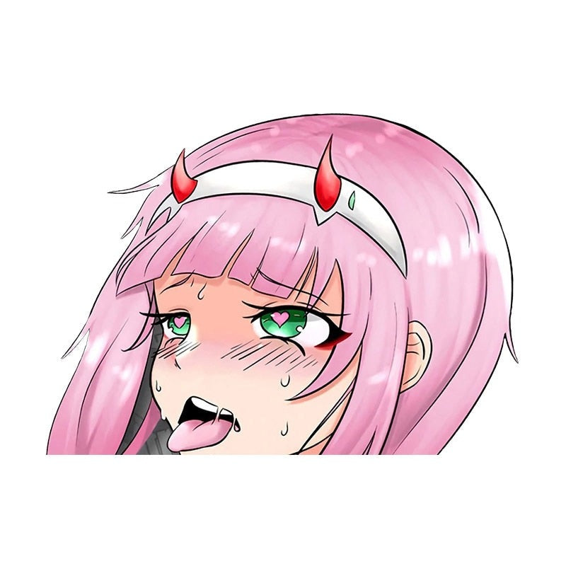 Darling In The Franxx 'Zero Two | Tired' Vinyl Car Peeker Sticker