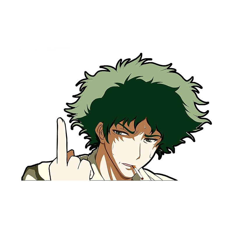 Cowboy Bebop 'Spike Spiegel | F U' Vinyl Car Peeker Sticker