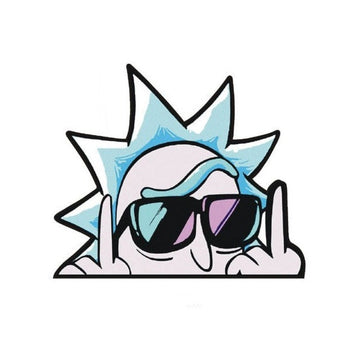 Rick and Morty 'Rick with Sunglasses | F U' Vinyl Car Peeker Sticker