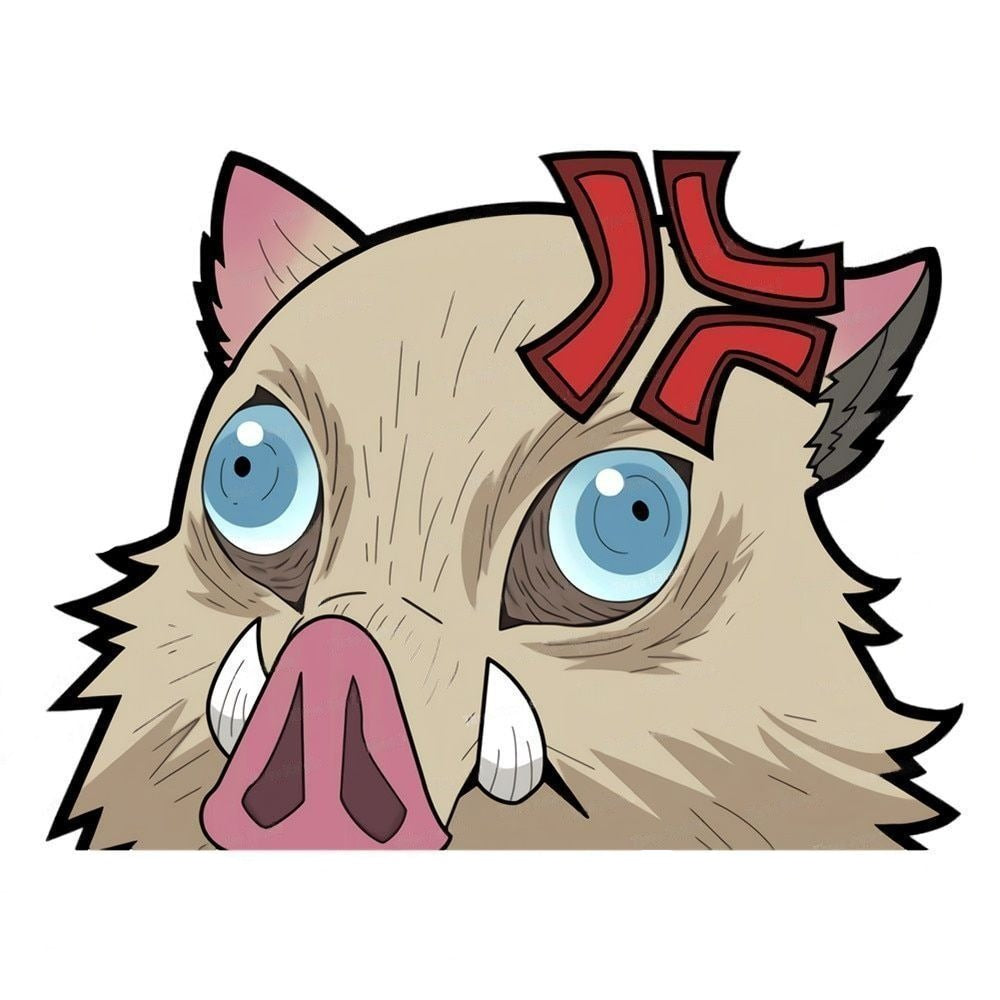 Demon Slayer 'Inosuke | Mask | 2.0' Vinyl Car Peeker Sticker