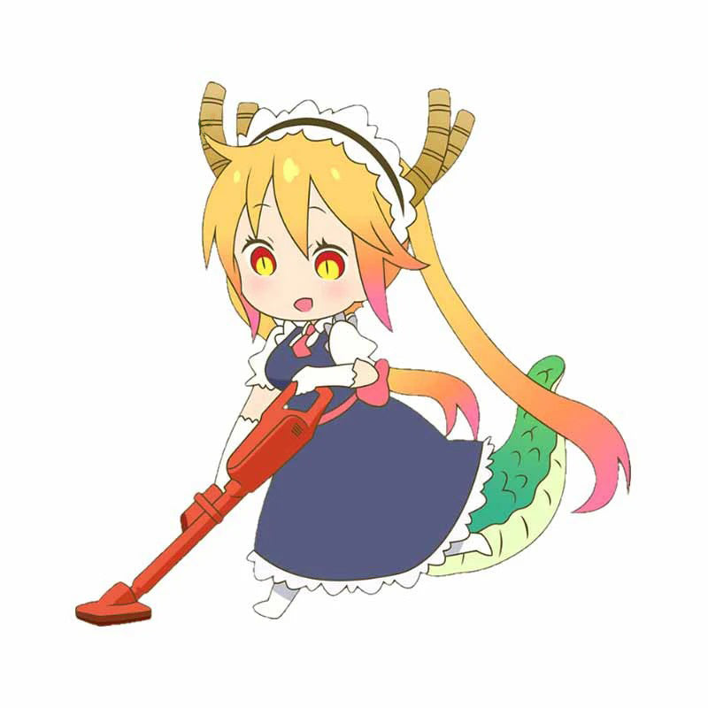 Miss Kobayashi's Dragon Maid 'Chibi Tohru | Cleaning' Vinyl Car Sticker