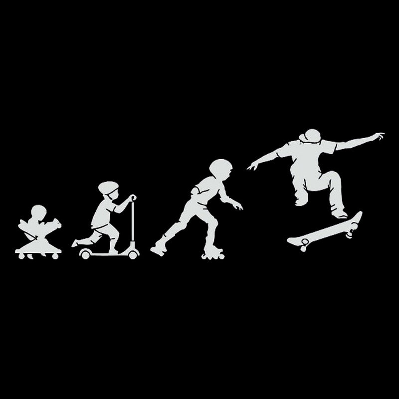 Skateboarding 'Evolution' Vinyl Car Sticker