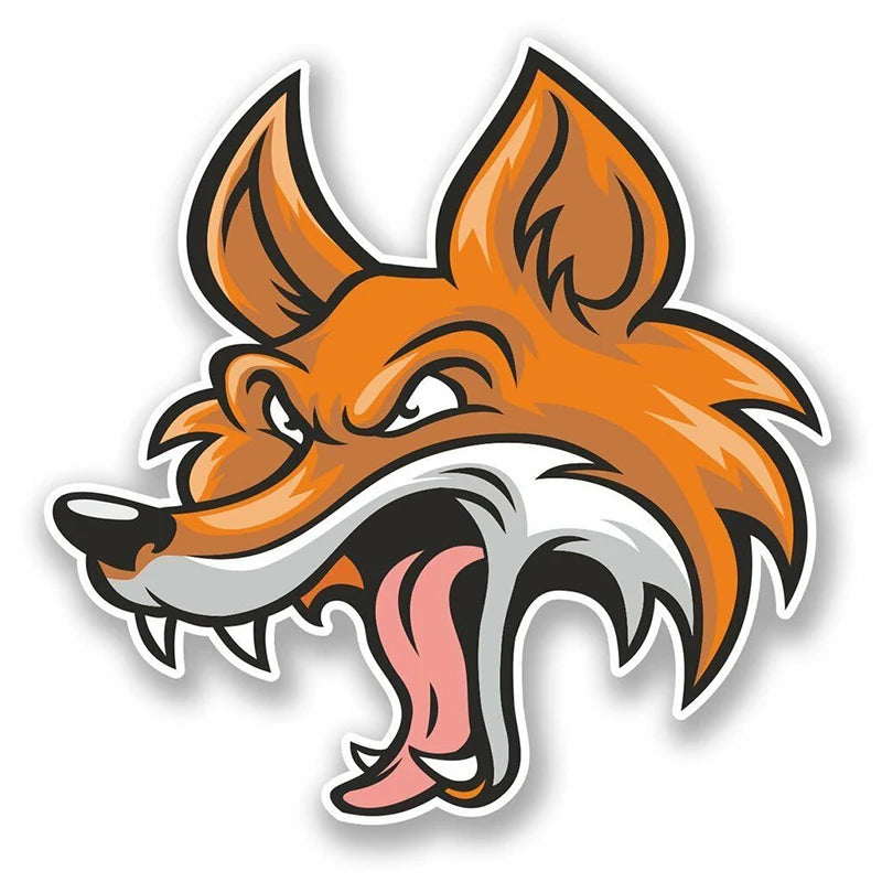 Fox Head 'Yawning' Vinyl Car Sticker