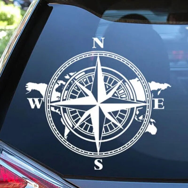 Travel 'Map Compass' Vinyl Car Sticker