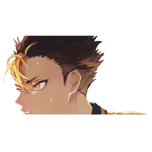 Haikyuu!! 'Yu Nishinoya | Sweating' Vinyl Car Peeker Sticker