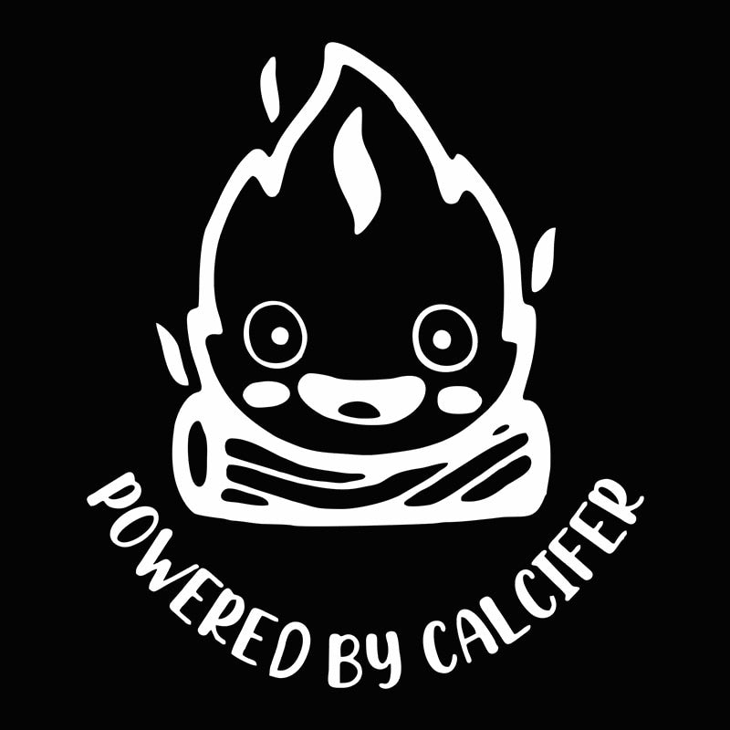 Powered By Calcifer 'Flame' Vinyl Car Sticker