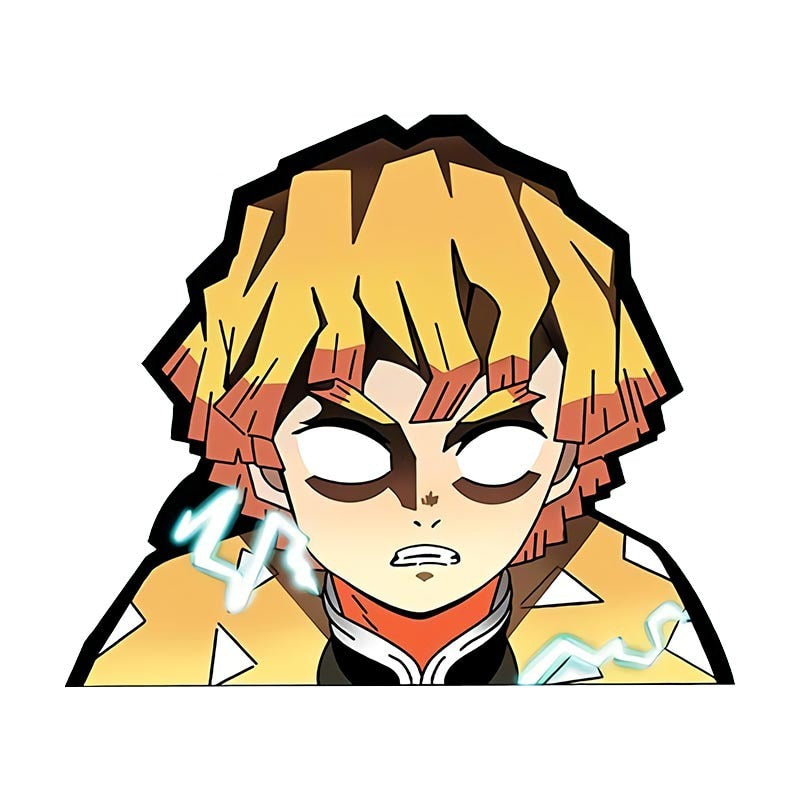 Demon Slayer 'Zenitsu | White Eyes' Vinyl Car Sticker