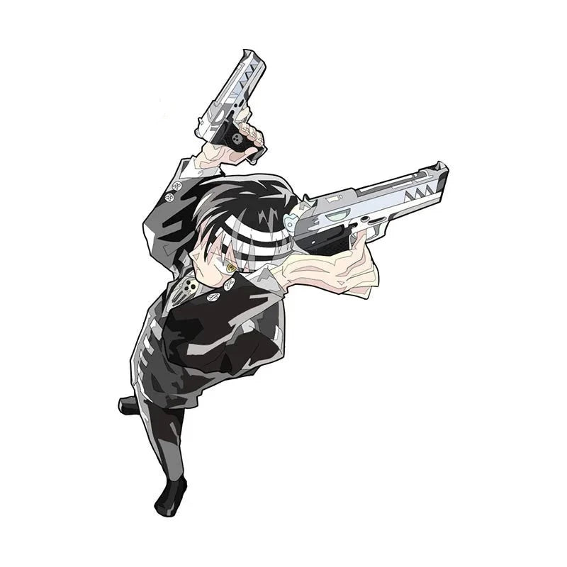 Soul Eater 'Death The Kid | Pointing A Gun Upwards' Vinyl Car Sticker