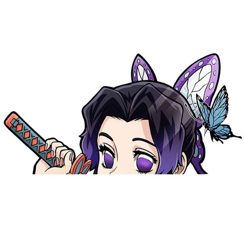 Demon Slayer 'Shinobu | Looking Down' Vinyl Car Peeker Sticker