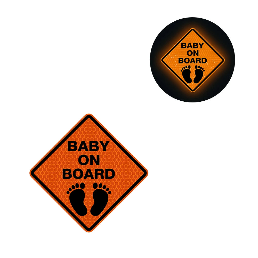 Baby On Board 'Footprints | Reflective' Vinyl Car Sticker