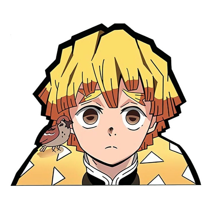 Demon Slayer 'Zenitsu |Poker Face' Vinyl Car Sticker