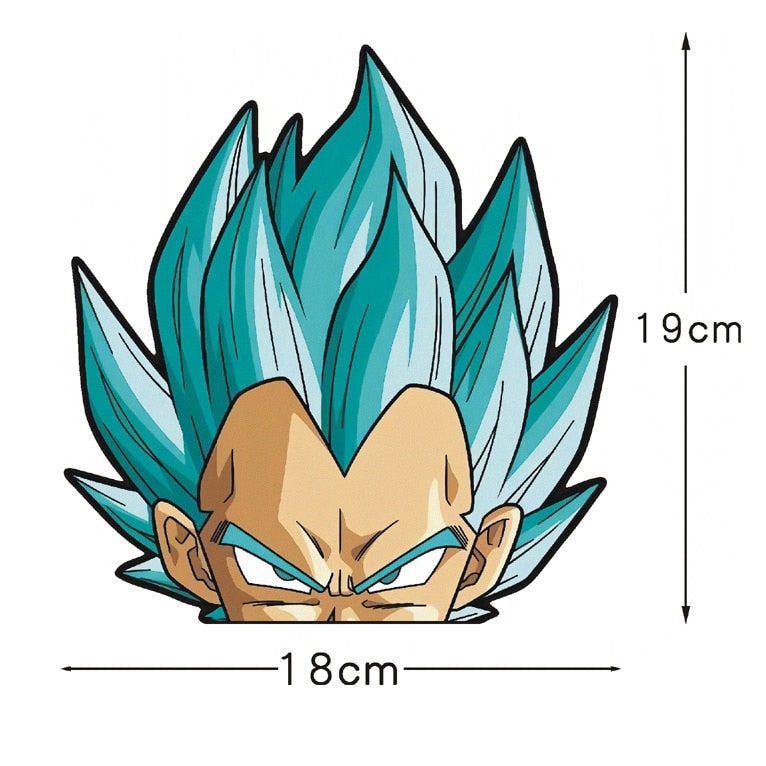 Dragon Ball Z 'Vegeta | Mint Green Hair' Vinyl Car Peeker Sticker