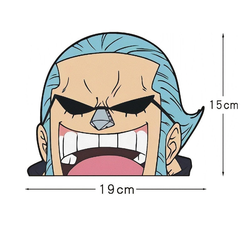 One Piece 'Franky | Laughing' Vinyl Car Peeker Sticker