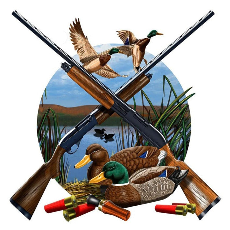 Travel Camp 'Duck Hunting | Two Guns' Vinyl Car Sticker