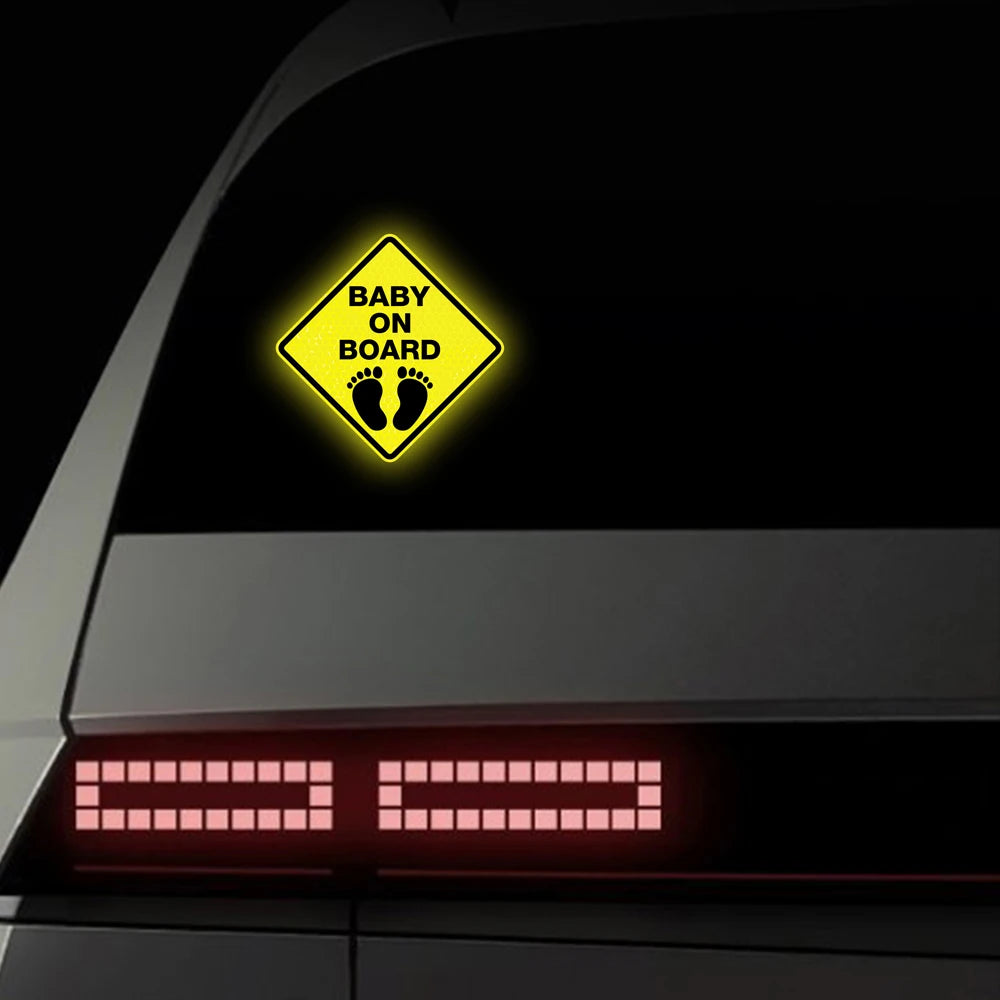 Baby On Board 'Footprints | Reflective' Vinyl Car Sticker