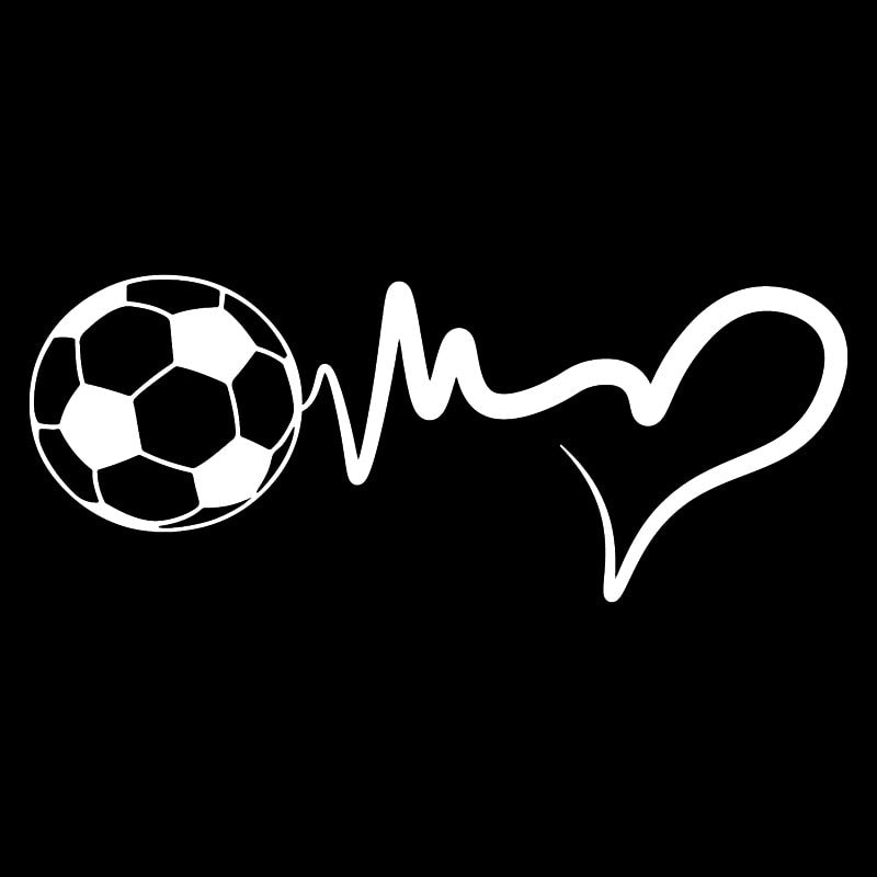 Sports 'Soccer Ball Heartbeat' Vinyl Car Sticker
