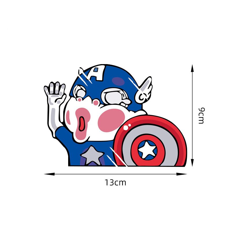 Captain America 'Pressed Face' Vinyl Car Sticker