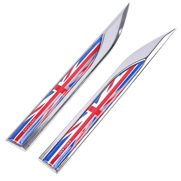 Side Fender Knife 'England Emblem Flag' Metal Car Sticker