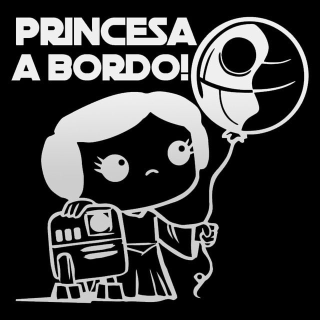 Princesa A Bordo! 'Princess Leia | R2-D2 And Death Star Balloon' Vinyl Car Sticker