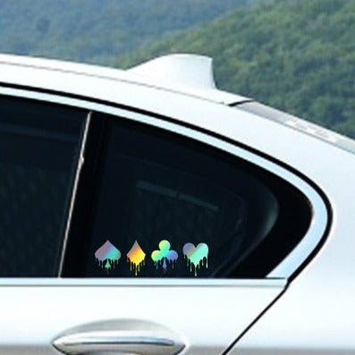 Playing Cards Symbol 'Spade-Diamond-Club-Heart | Melting' Vinyl Car Sticker