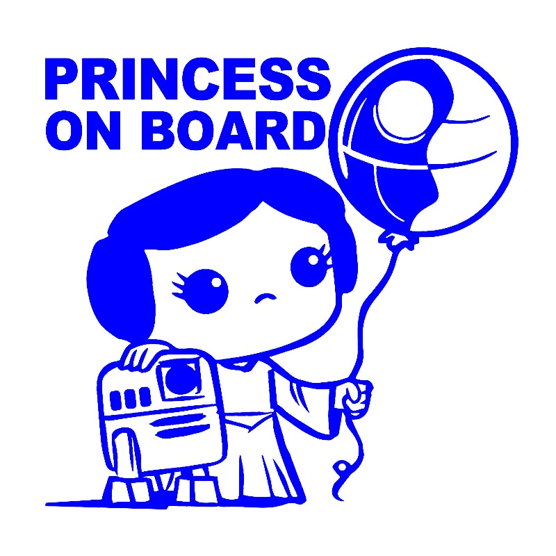 Princess on Board 'Princess Leia | R2-D2 And Death Star Balloon' Vinyl Car Sticker