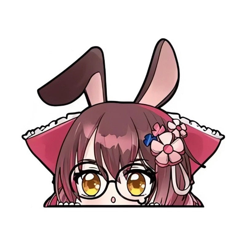 Virtual YouTuber 'Chibi Roboco-san' Vinyl Car Peeker Sticker