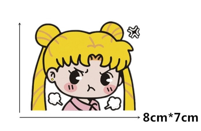 Sailor Moon 'Chibi Moon | Angry' Vinyl Car Peeker Sticker