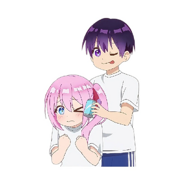 Shikimori's Not Just a Cutie 'Young Miyako and Yuu' Vinyl Car Sticker