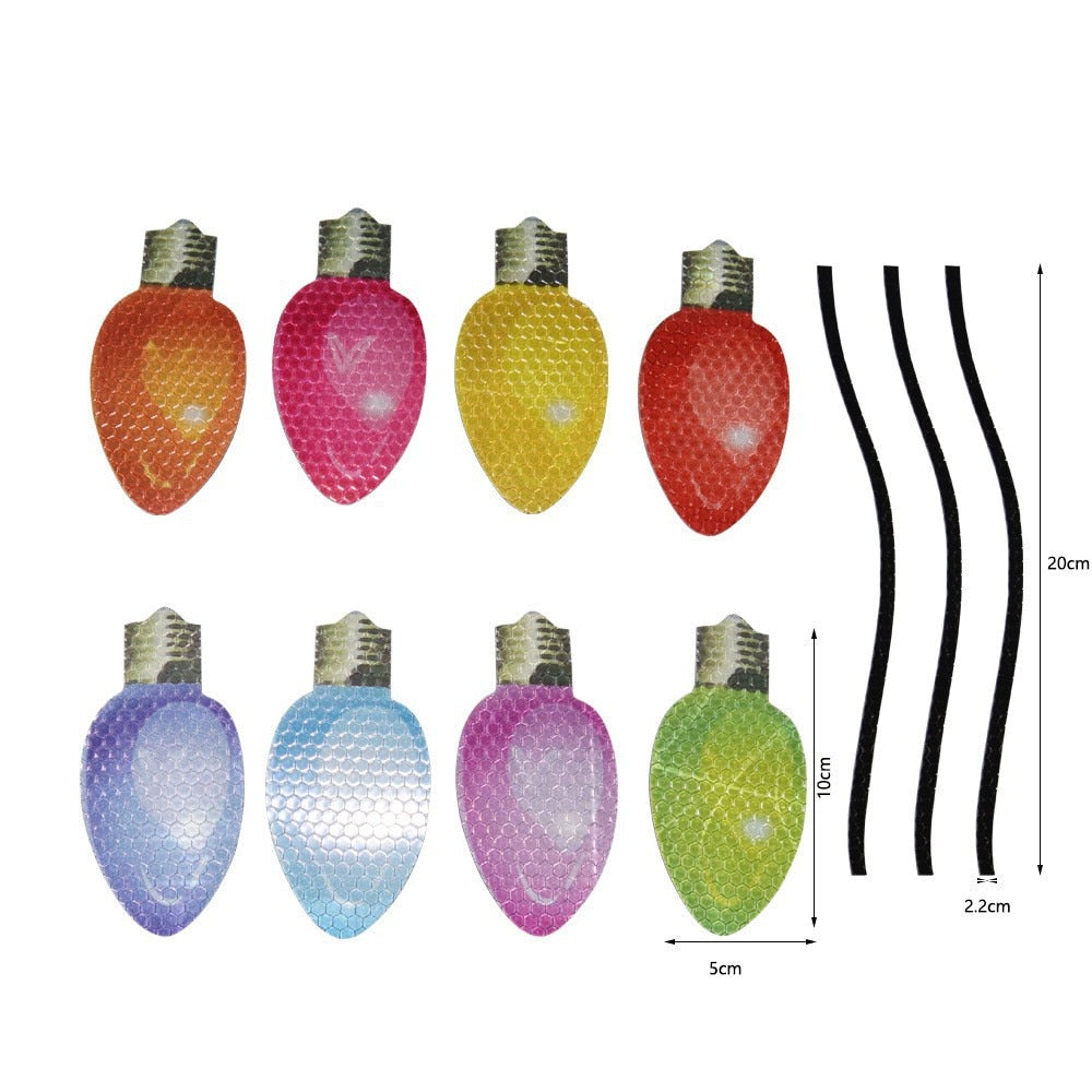 Cute Christmas Decor 'Colored Light Bulbs | 8 Pieces' Vinyl Car Magnetic Sticker