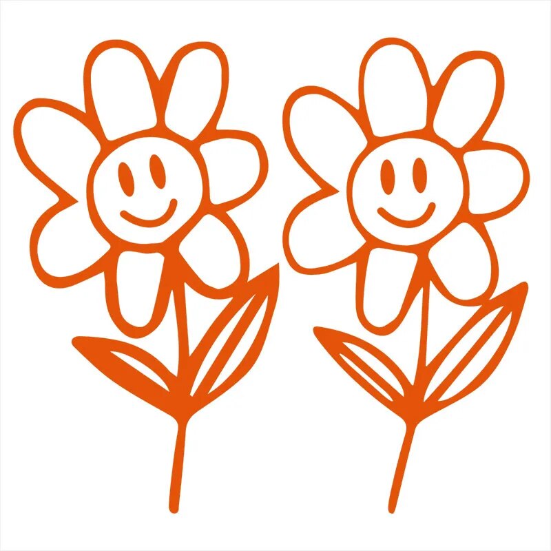 Cute 'Flower Buddies' Vinyl Car Sticker