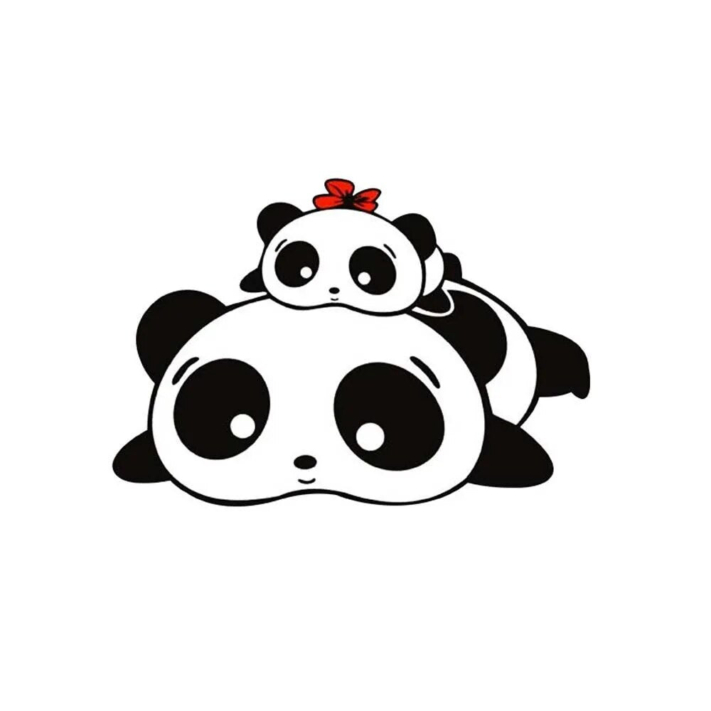 Cute Panda 'Mom and Baby' Vinyl Car Sticker
