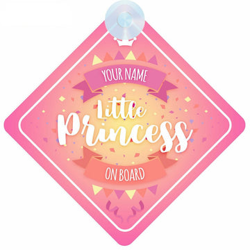 Little Princess On Board 'Party Theme' Vinyl Car Sticker