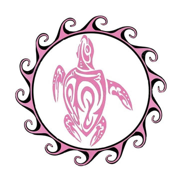 Tribal Sea Turtle Sun 'Water Monster' Vinyl Car Sticker