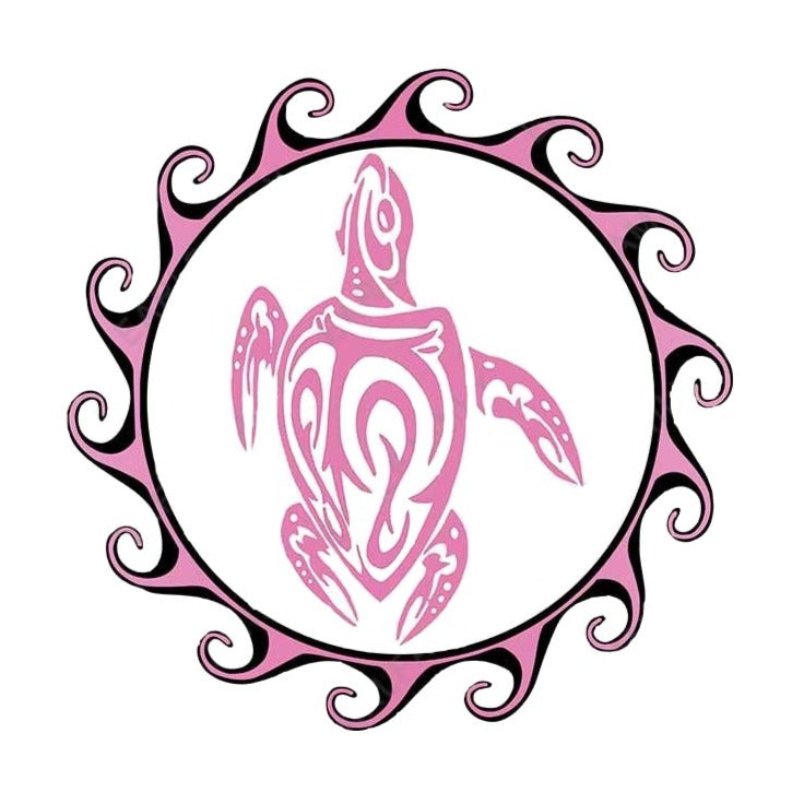 Tribal Sea Turtle Sun 'Water Monster' Vinyl Car Sticker